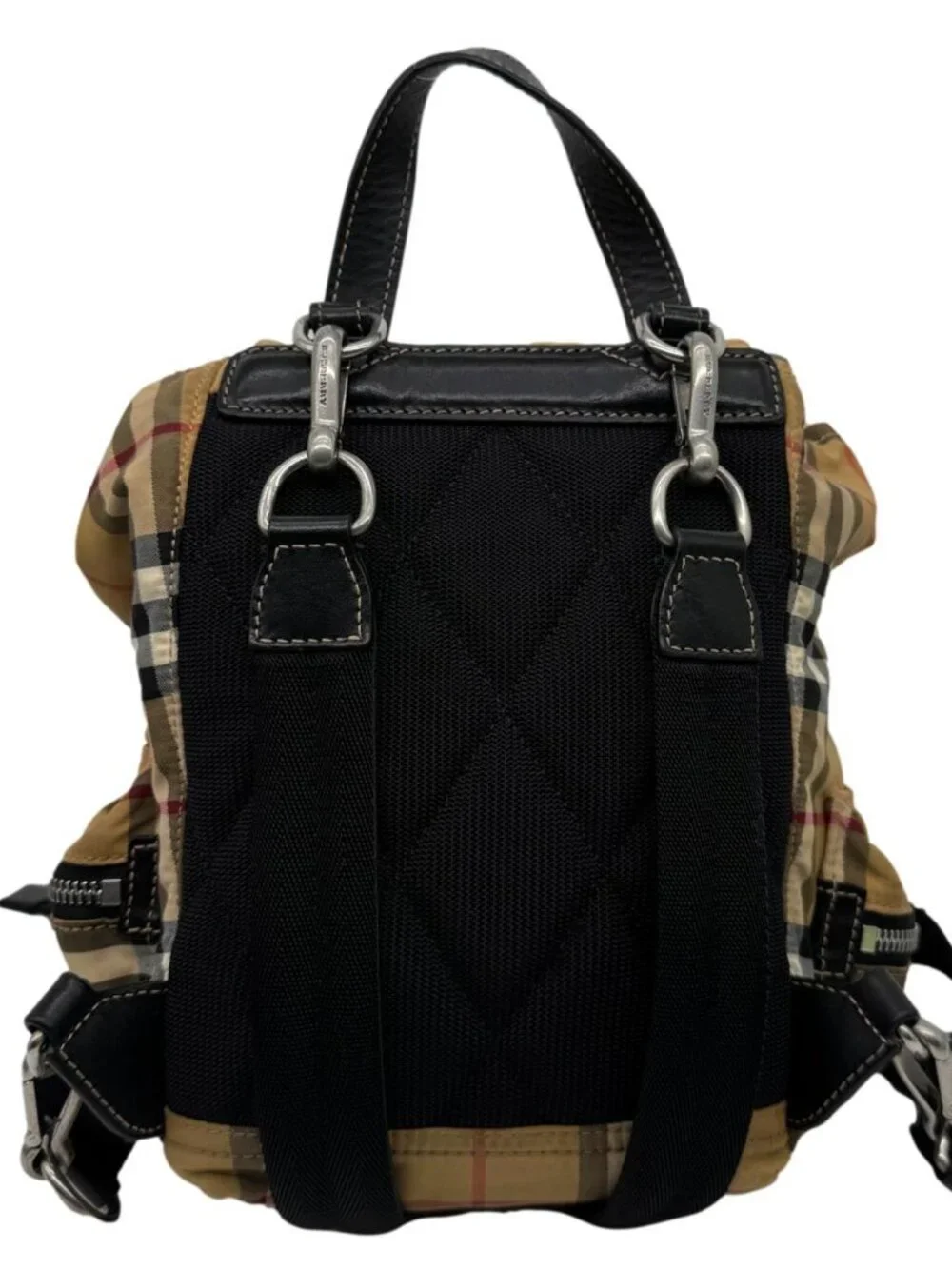 Burberry Rucksack Small Vintage Check Canvas Backpack Bag Beige
